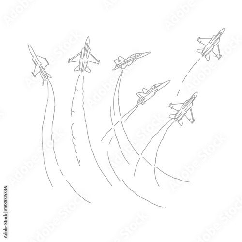 Grey Scale Jet Airplanes Performing Aerial Maneuvers