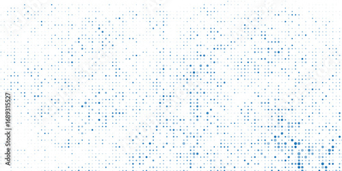 Abstract geometric blue background frame. Vector texture of chaotic hexagons, particles, fragments. A group of cells, an information grid. Banner for business, technology, medicine, presentations.