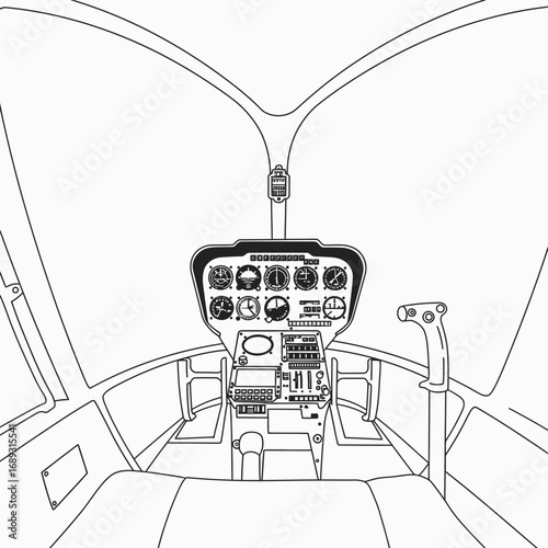 Helicopter Cockpit Instrument Panel Drawing