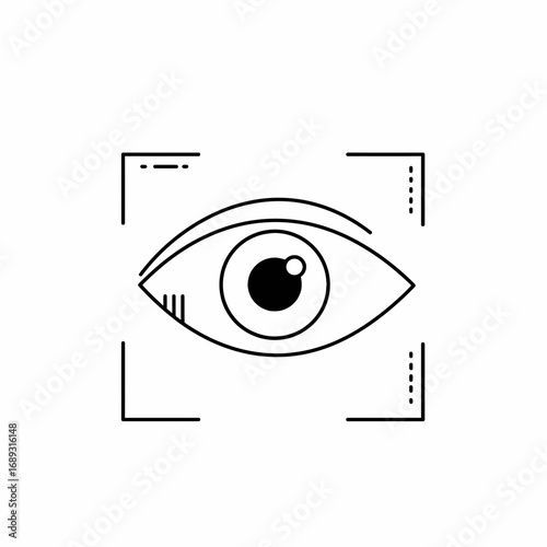 Line Art Eye in a Square Frame