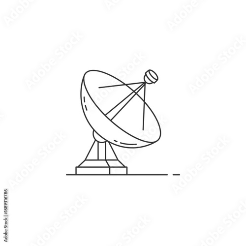 Line Art Satellite Dish Illustration