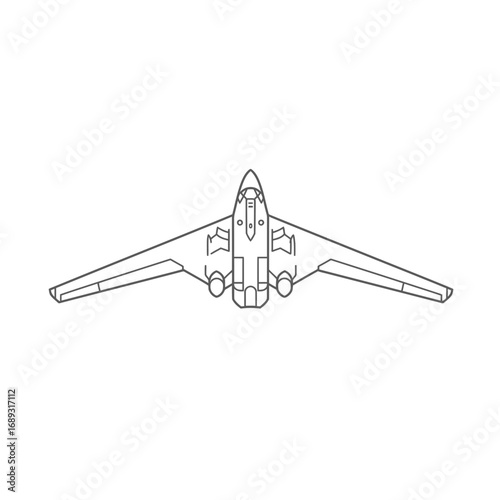Line Drawing of a Flying Wing Aircraft