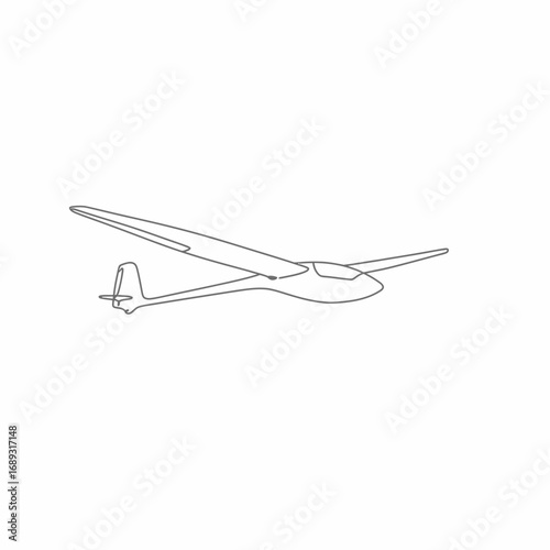 Line Drawing of a Glider Airplane