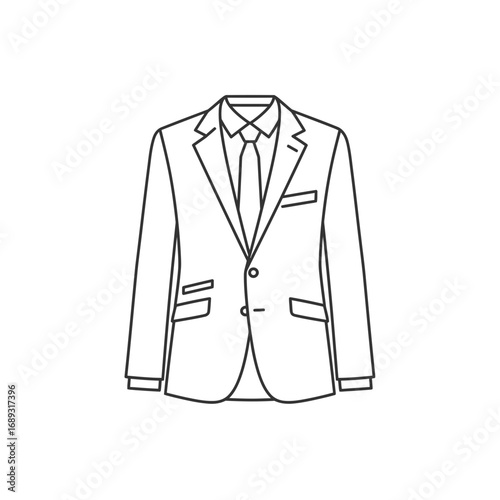 Line Drawing of a Men's Suit Jacket and Shirt