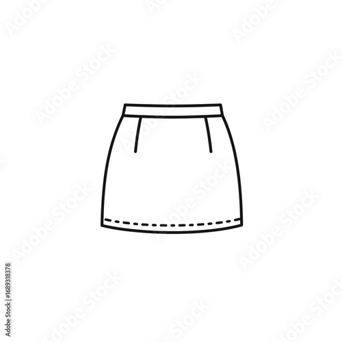 Line Drawing of a Woman's Mini Skirt