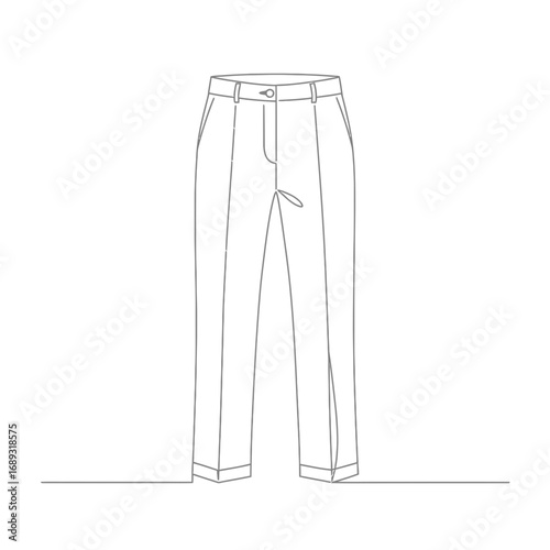 Line Drawing of Straight Leg Trousers