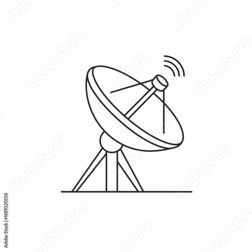 Satellite Dish Line Art Illustration
