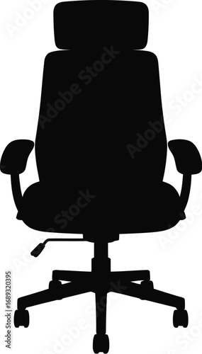 Black ergonomic office chair silhouette furniture