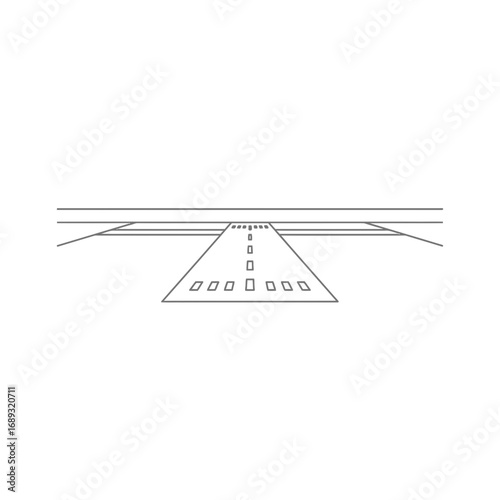 Simple Line Drawing of a Runway