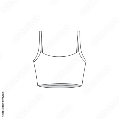 White Crop Top Fashion Design Illustration