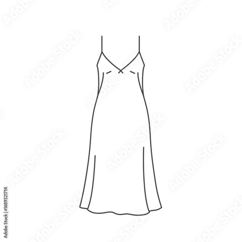 White Slip Dress Fashion Illustration