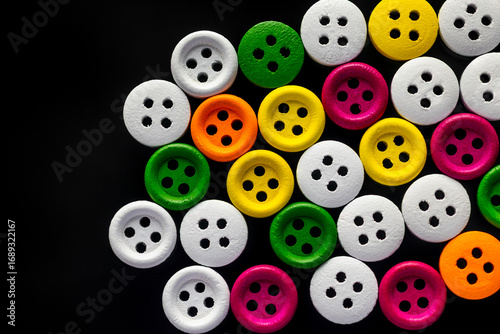 A collection of colorful buttons.