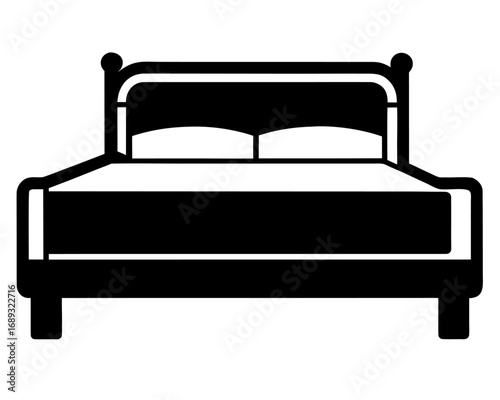 Bed  black silhouette vector,minimalist furniture icon
