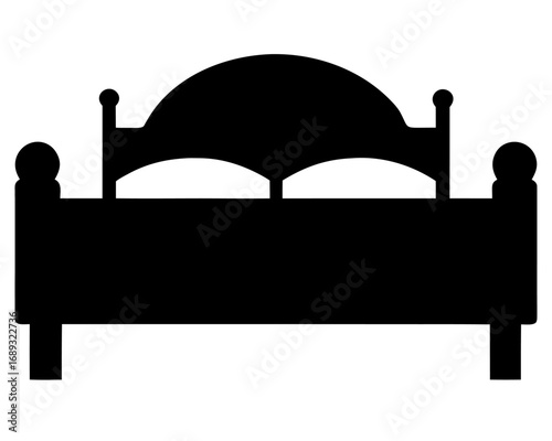 Bed  black silhouette vector,minimalist furniture icon