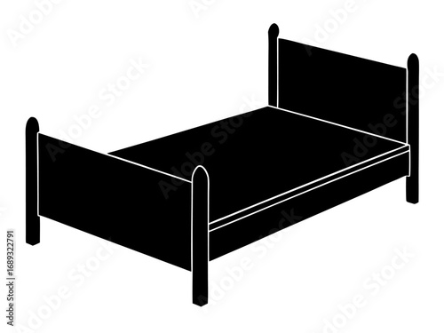Bed  black silhouette vector,minimalist furniture icon