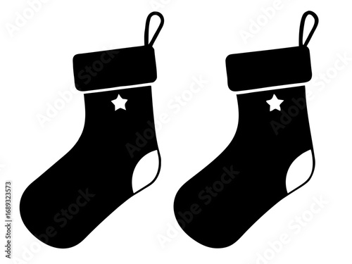 Christmas Stocking simple silhouette vector,Christmas Stocking icon