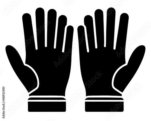 hand gloves,football hand gloves  black silhouette vector