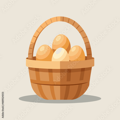 wooden egg in basket