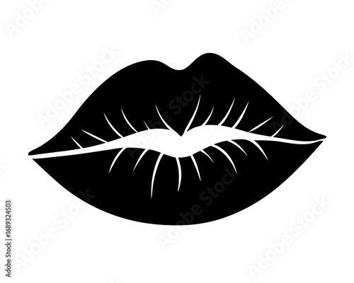 Lipstick Kiss Mark  silhouette vector,Kiss  mark icon