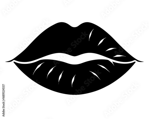 Lipstick Kiss Mark  silhouette vector,Kiss  mark icon