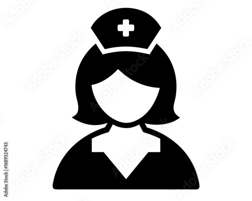 Nurse  black silhouette vector,nurse icon