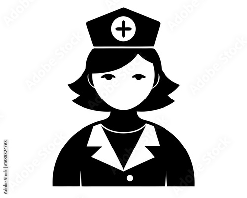 Nurse  black silhouette vector,nurse icon
