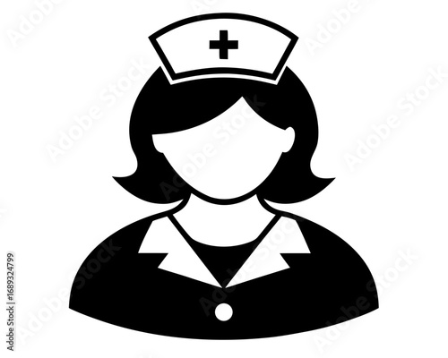 Nurse  black silhouette vector,nurse icon