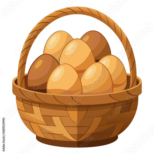 basket full of fresh eggs