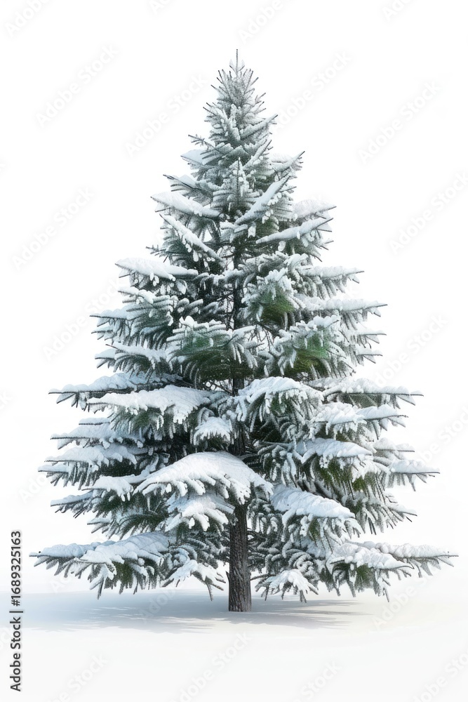 Obraz premium Christmas tree with snow christmas pine art.