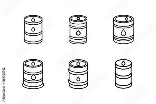 oil barrel line art vector illustration