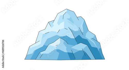 Cartoon Iceberg Illustration with Blue and White Shades.