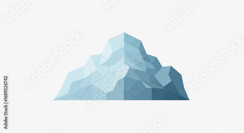 Stylized Iceberg Illustration with Cracks and Faceted Design.