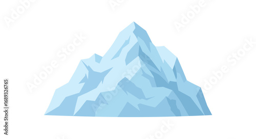 Stylized Blue Iceberg with Sharp Peaks and Ridges.