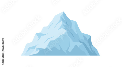 Isolated Light Blue Iceberg with Sharp Edges.