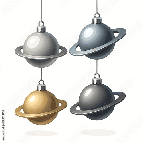 Futuristic Planet Shaped Christmas Ornaments
