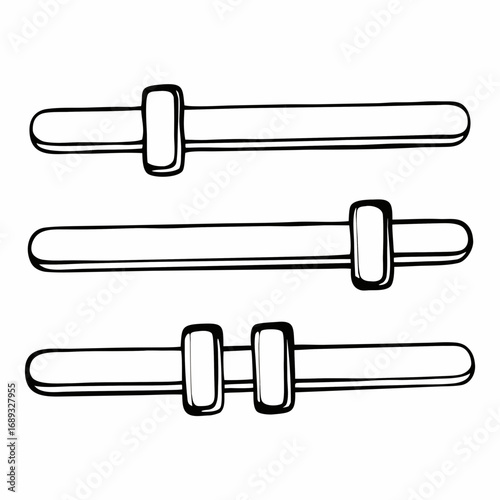 Three horizontal sliders with adjustable knobs in a hand drawn style illustration graphic representation