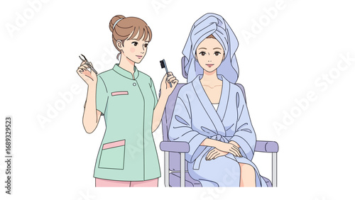 Skilled aesthetician performing facial treatment on client in spa setting