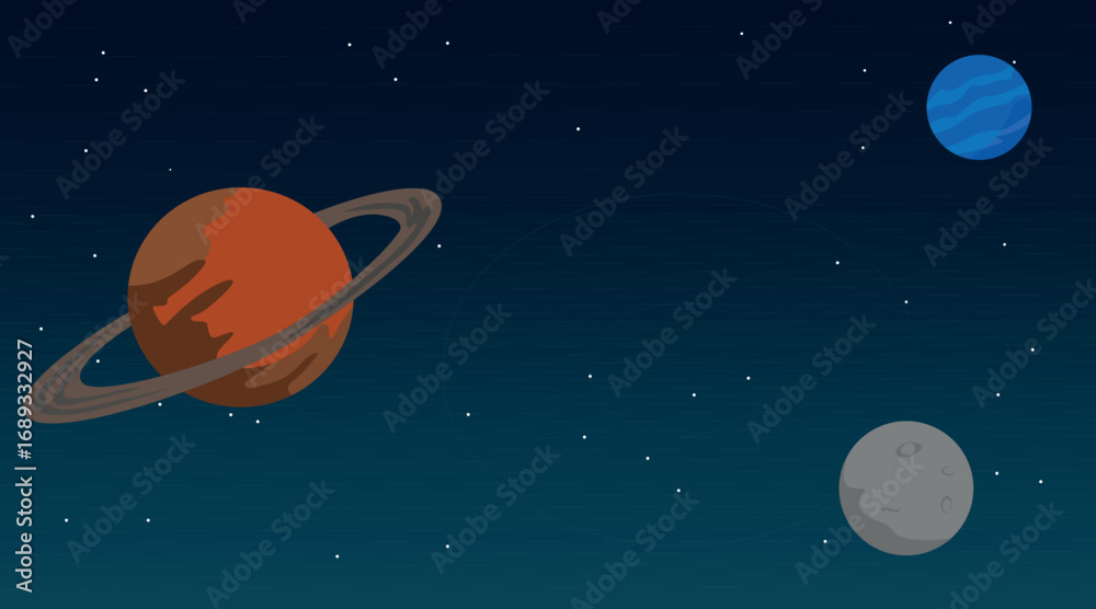 Fototapeta premium Space background design with planets vector