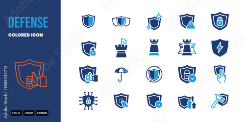 defense colored icon set vector design good for web and mobile app