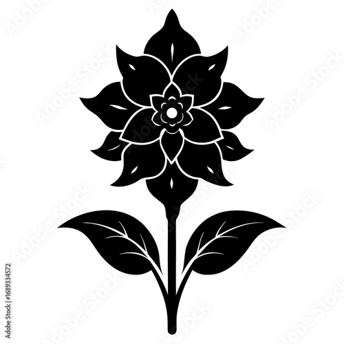 Minimalist black silhouette Delphinium flower vector illustration for modern commercial design,
Delphinium flower silhouette vector,
Minimal Delphinium floral icon,
Clean black Delphinium illustration
