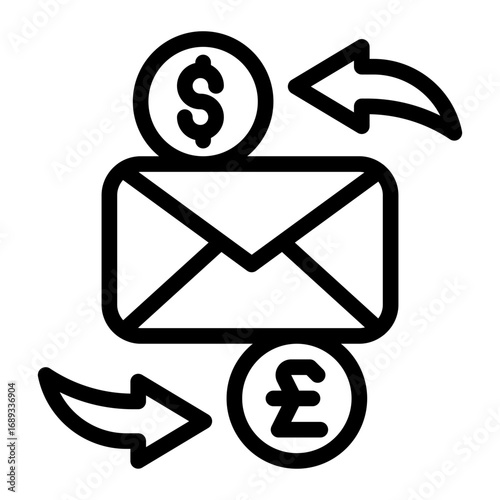 icon currency exchange with style outline