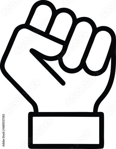 fist outline vector illustration