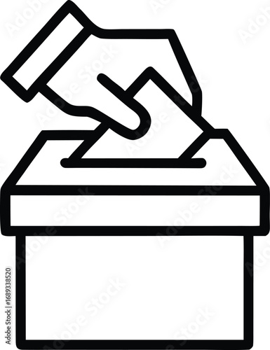 Hand voting ballot box icon vector illustration