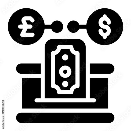 icon withdraw funds with style glyph