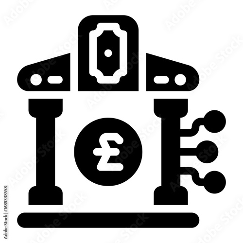 icon bank transaction with style glyph