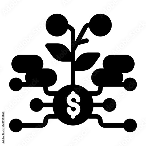 icon investment currency with style glyph