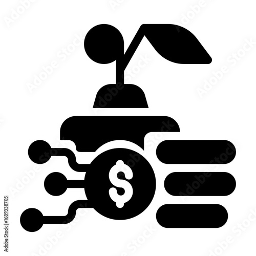 icon currency profit with style glyph