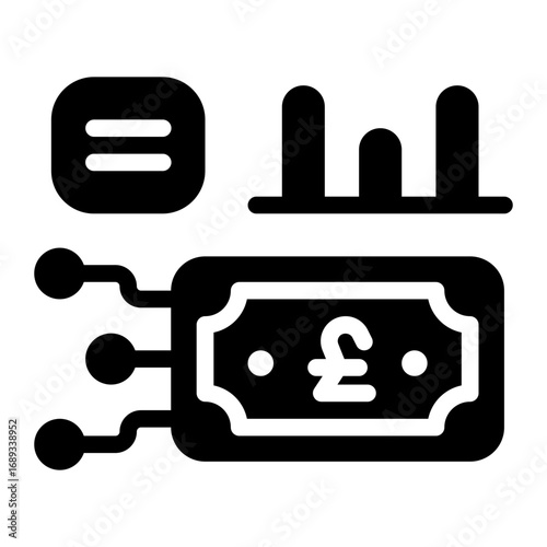 icon money cash with style glyph