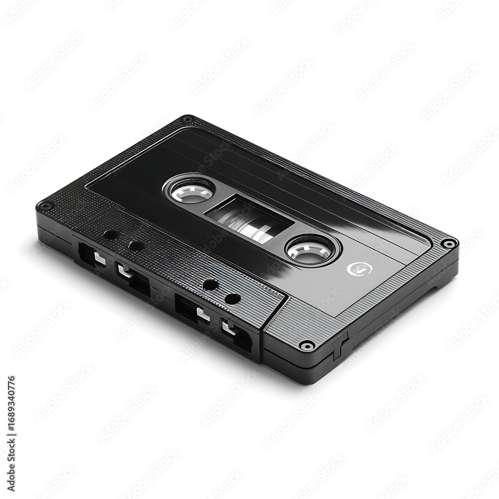 Fototapeta premium Vintage audio cassette tape isolated on white background