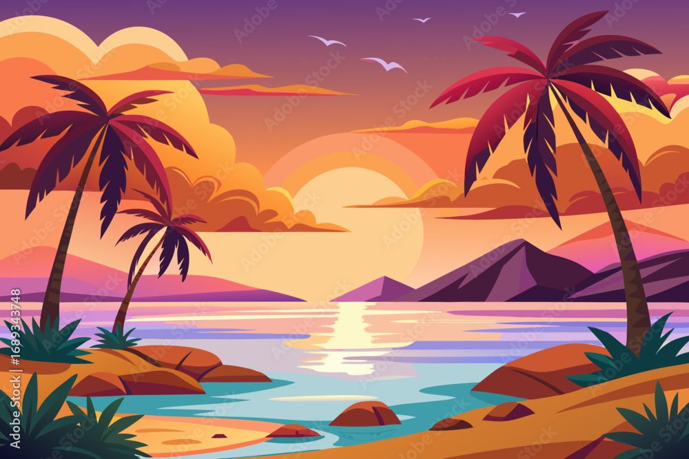 Fototapeta premium palm tree on the beach